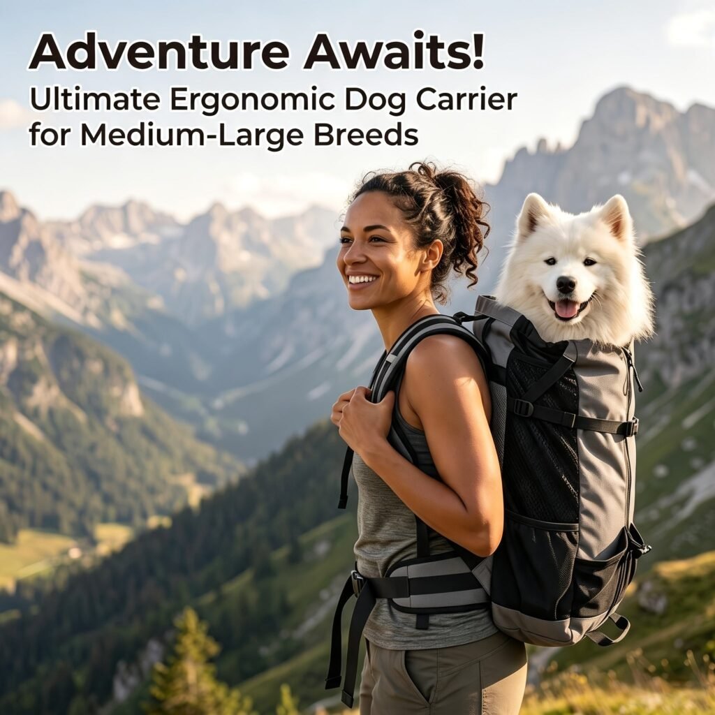 Breathable Outdoor Dog Backpack Carrier for Medium & Large Dogs (33–66 lbs)
