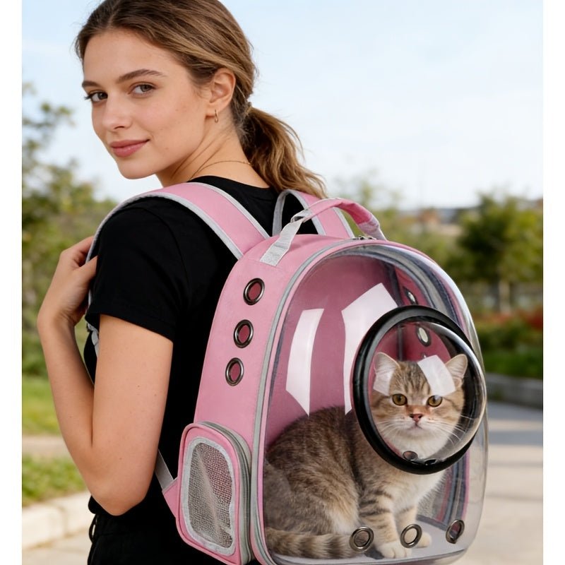 Clear Space Capsule Pet Carrier Backpack – Breathable Bubble Travel Bag for Cats & Small Dogs