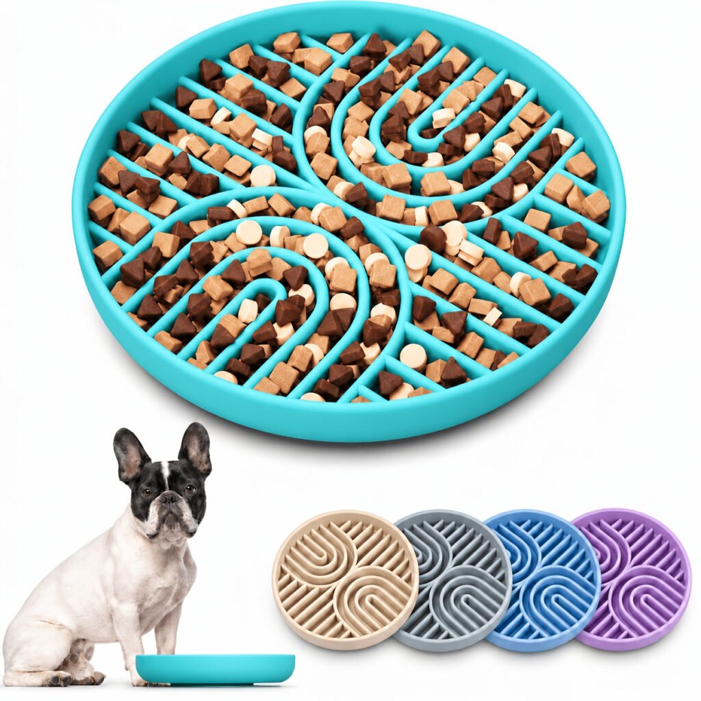 Double-Sided Slow Feeder Pet Bowl
